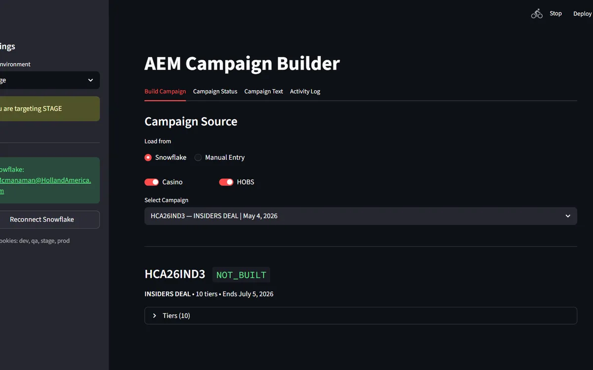 AEM Campaign Builder UI